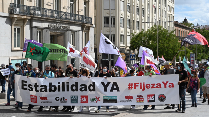 Interinos manifestándose en Madrid