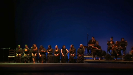 Las artistas flamencas durante un momento del espectáculo solidario