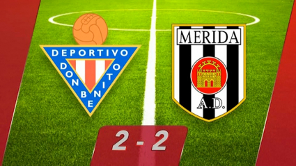 Don Benito 2-2 Mérida: derbi de infarto y de alto voltaje