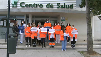 Prptesta de sanitarios en Navalmoral de la Mata