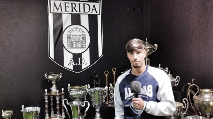 David Larrubia en el estadio Romano de Mérida.