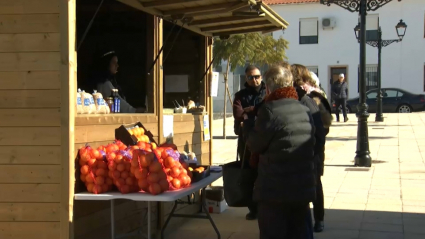 Mercado de productos en Olivenza