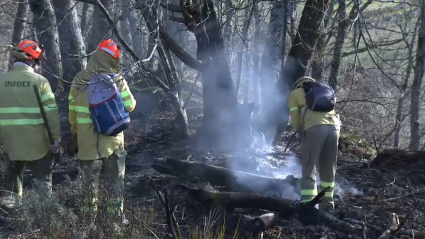 Bomberos del INFOEX apagan un fuego