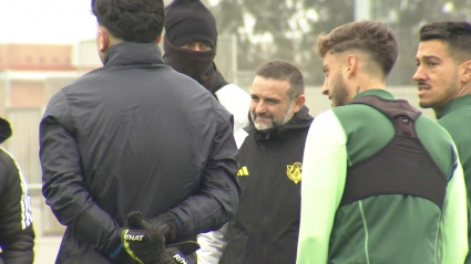 Entrenamiento del Cacereño en los campos de Pinilla