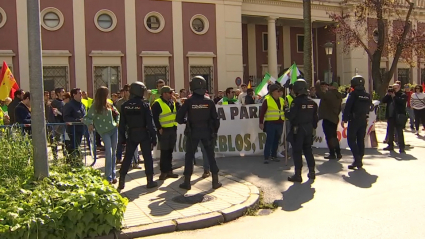 Agricultores y ganaderos vuelven a protestar en Badajoz