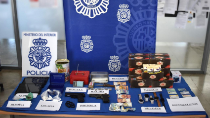 Material requisado en Plasencia por la Policía Nacional