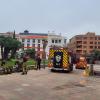 Incendio en un parking de Badajoz