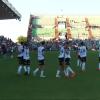 El Mérida celebra uno de sus goles en el último partido de la liga regular antes del Playoff