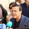 Miguel Ángel Gallardo, secretario general del PSOE de Extremadura, a las puertas de la sede nacional del partido