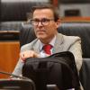 El diputado del PSOE, Miguel Ángel Gallardo, durante el debate sobre el Estado de la Región de Extremadura