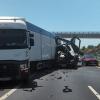 Un herido en un accidente entre dos camiones en la A-66 a la altura de Grimaldo