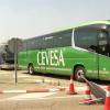 Autobuses preparados para la posible evacuación de Casas del Monte