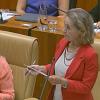 Mercedes Vaquera, consejera de Educación de la Junta de Extremadura, durante su intervención este jueves en la Asamblea de Extremadura
