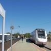 Llegada de un tren e la Feria de Zafra