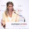 La vicepresidenta segunda del Gobierno y ministra de Trabajo y Economía Social, Yolanda Díaz, protagoniza un desayuno informativo de Europa Press