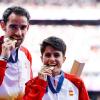 Álvaro Martín Uriol junto a María Pérez tras conseguir el oro en los Juegos Olímpicos de París