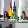 Los ministros de Transformación Digital y Función Pública, Óscar López; de Sanidad, Mónica García; de Educación, Pilar Alegría, y de Ciencia, Diana Morant, en rueda de prensa tras el Consejo de Ministros - Alberto Ortega