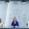 La vicepresidenta segunda y ministra de Trabajo, Yolanda Díaz, la ministra de educación, formación profesional y deportes, Pilar Alegría y la ministra de Sanidad, Mónica García.