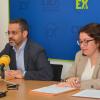 El presidente de la Fempex, Manuel José González Andrade, y la presidenta del Consejo de la Juventud de Extremadura, Lidia Solana, informan sobreu n acuerdo marco de colaboración - FEMPEX