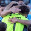 El Coria celebra la victoria lograda en los últimos minutos del partido