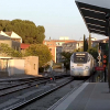 Tren entrando en la estación de Badajoz. 