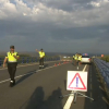 Control de tráfico de la Guardia Civil en un puente