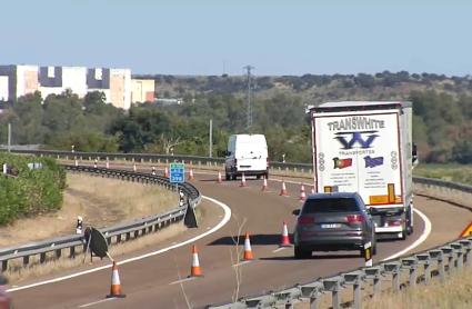 Obras en la A-5 a la altura de Badajoz