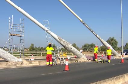 Obras de rehabilitación del Puente Real de Badajoz