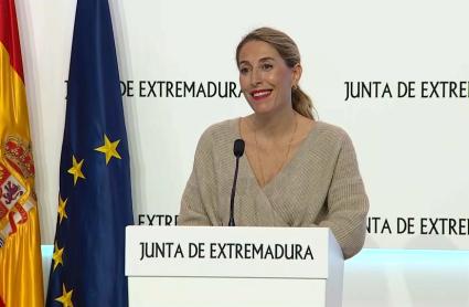 María Guardiola, presidenta de la Junta de Extremadura