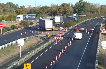 Obras en la A-5 a su paso por Badajoz