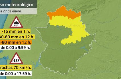 Alerta naranja en el norte de Cáceres