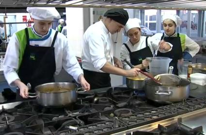 Menú en la Escuela de Hostelería