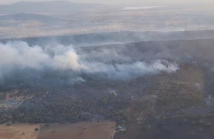 El Plan Infoex da por estabilizado un incendio en Talarrubias que ha afectado a 800 hectáreas