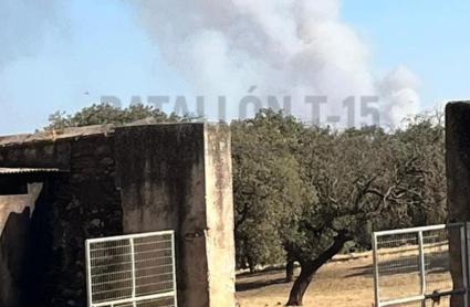 Incendio forestal en La Roca de la Sierra