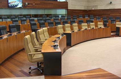 Asamblea de Extremadura durante las horas previas a la celebración del Debate sobre el Estado de la Región