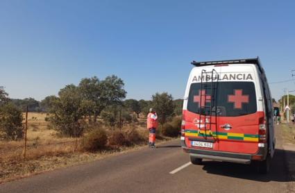 Evacuada una mujer por inhalación de humo en el incendio de Badajoz