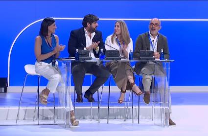 María Guardiola, presidenta de la Junta de Extremadura, durante el Congreso Nacional Extraordinario celebrado en Madrid en julio de 2025