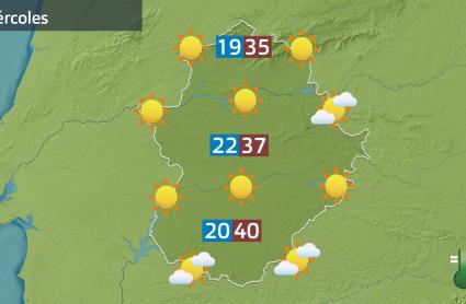 Mapa de previsión del miércoles 30 de julio