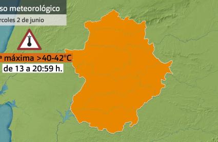 Mapa de avisos meteorológicos (Aemet) para hoy miércoles 2 de junio