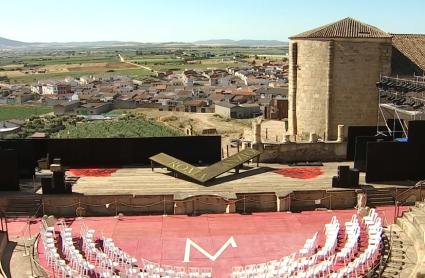 Escenografía de 'Coriolano' en el teatro romano de Medellín