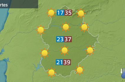 Mapa de previsión del martes 29 de julio