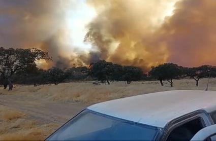 El Plan INFOEX mantiene el nivel 1 en el incendio forestal de Llerena