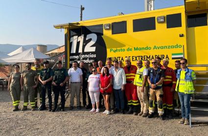 Parte del operativo que ha trabajado en la lucha contra el incendio forestal de Jarilla de 2025