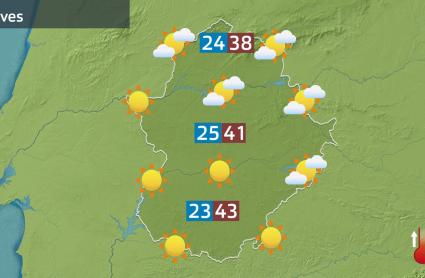Mapa de previsión del 14 de agosto