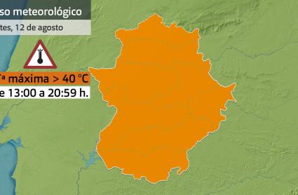 Avisos meteorológicos del martes 12 de agosto