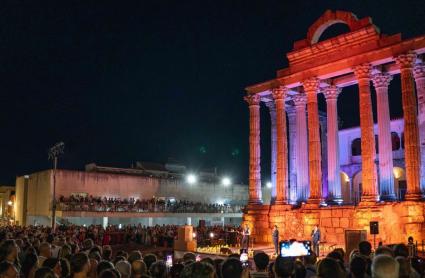 Templo de Diana durante la Noche del Patrimonio de Mérida