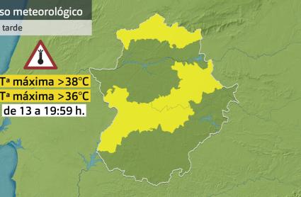 Mapa de avisos por altas temperaturas (Aemet) para hoy martes 16 de septiembre