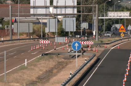 Carriles cortados en la A-5 a su paso por Badajoz