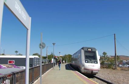 Llegada de un tren e la Feria de Zafra