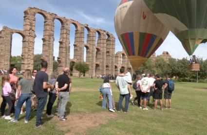 Paseo en globo sobre el Acueducto de los Milagros en Mérida